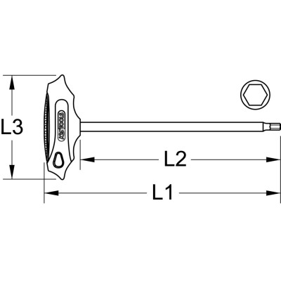 Clé Mâle Poignée Longue En ''T'' Bronzeplus 14Mm, 205Mm