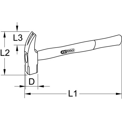 Marteau De Coffreur Bronzeplus Manche Hickory, Tête 400G, 340Mm