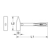 Marteau De Mécanicien Bronzeplus Manche Hickory, Tête 1500G, 400Mm