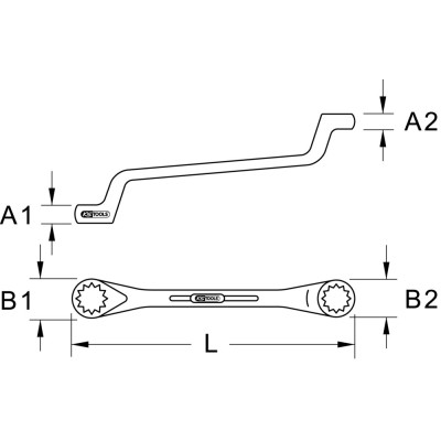 Clé Polygonale Contre-Coudée Bronzeplus 27X29 mm, 370Mm