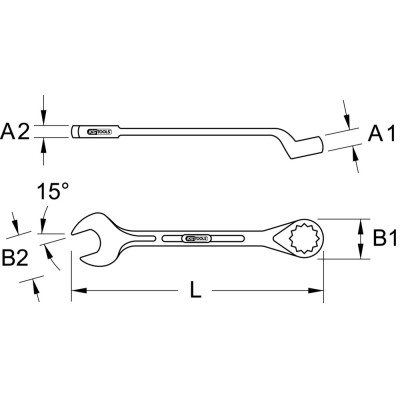 Clé Mixte Coudée Bronzeplus 19 mm, 258Mm