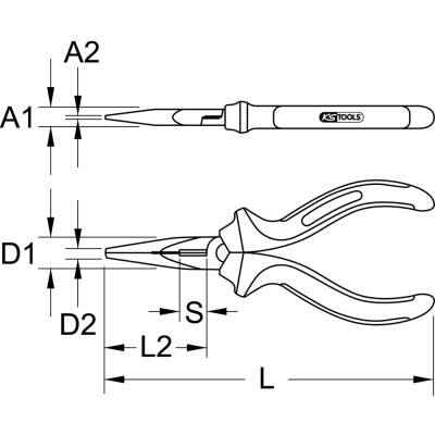 Pince À Becs Demi-Ronds Titanplus 7'', 170Mm